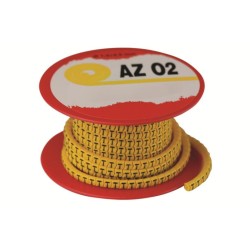 AZO2DDBY Колечко маркировочное "D", 1,3-2,5мм. черное на желтом